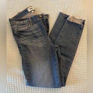 PAIGE: size 28 Hoxton Ankle Jeans distressed ankle